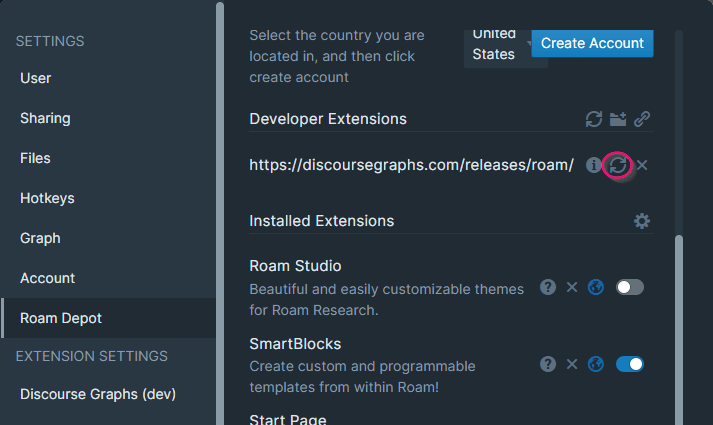 refreshing the plugin